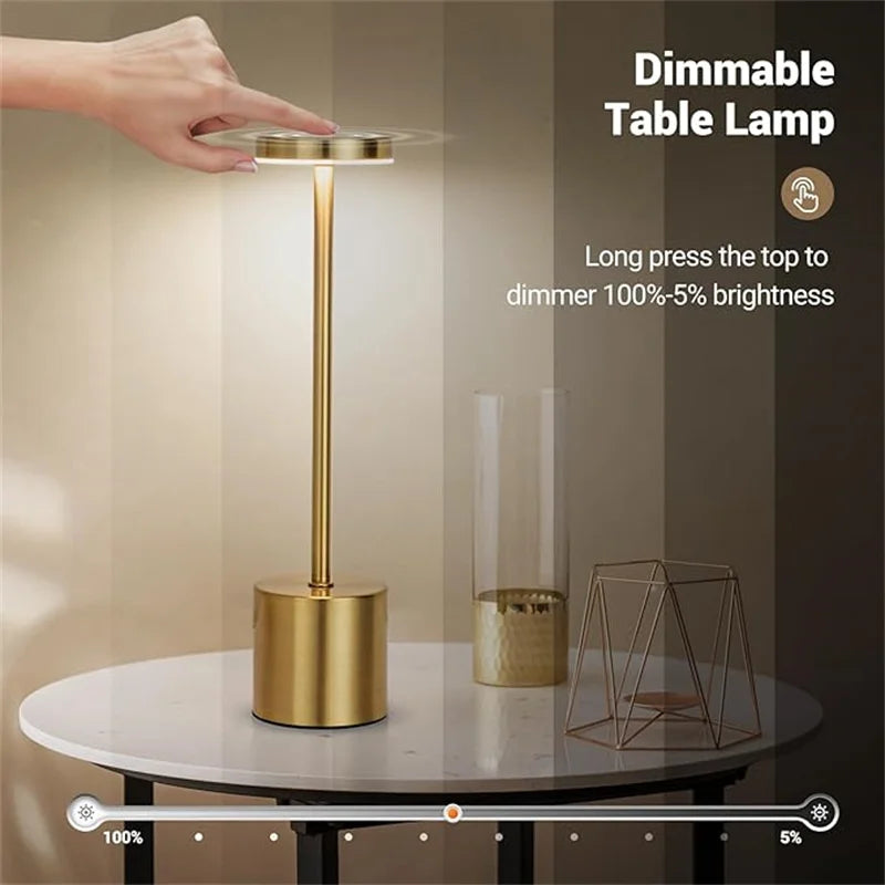 VelaLuxe | Modern Touch Lamp | Stepless Dimming Bedside Light