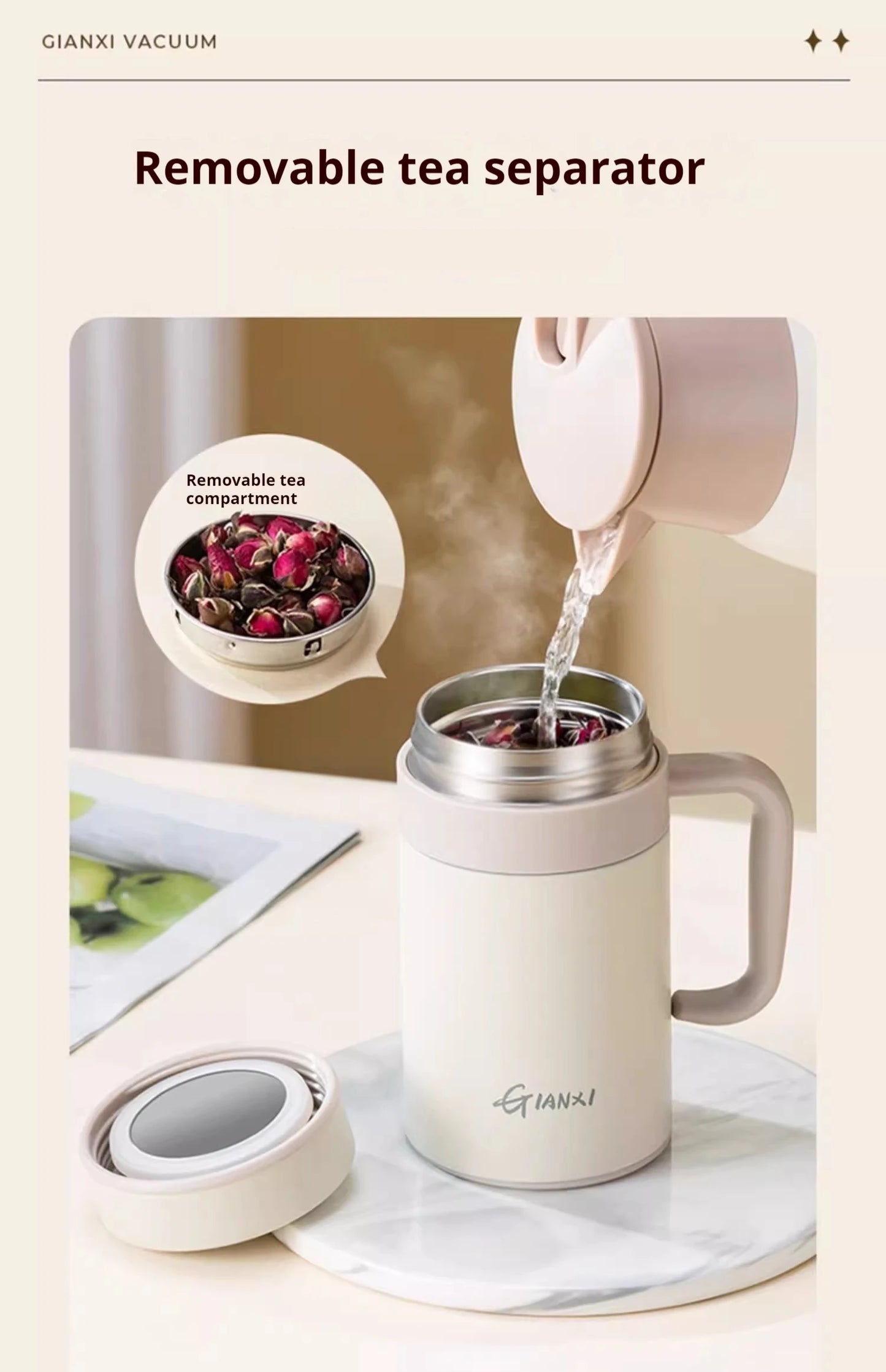 GIANXI Vacuum Flask | Portable Leak-Proof Mug for Tea & Coffee