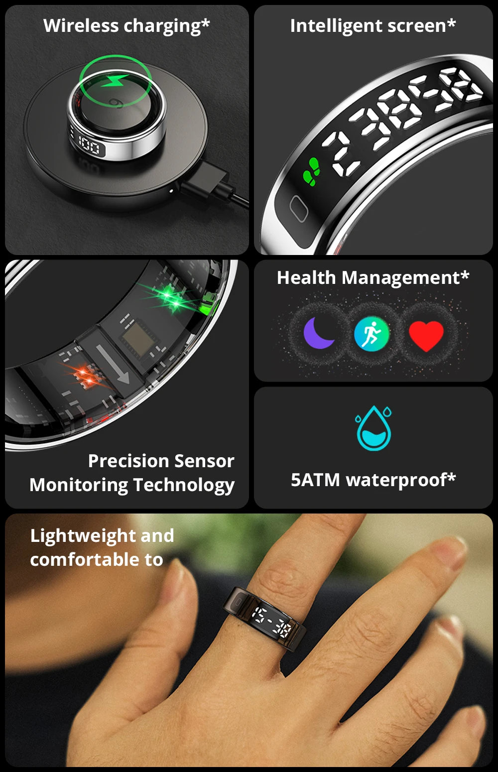 COLMi R12 – Smart Health Ring with Display & Touch Control