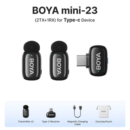 Mini micrófono de solapa inalámbrico BOYA para iOS y Android