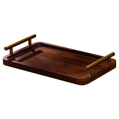 EleganceServe™ Wooden Tray with Gold Handles