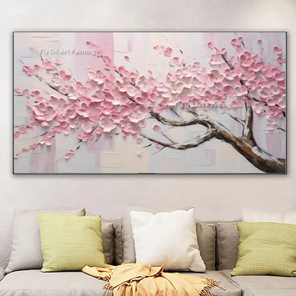 Luxe Petal | 3D Hand-Painted Abstract Gold Flowers – Elegant Knife Canvas Wall Art