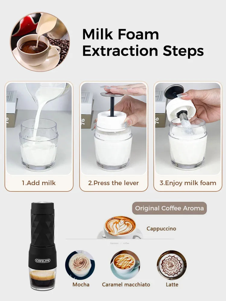 Cafelffe Hand Press Coffee Brewer 3-in-1 - Portable Espresso