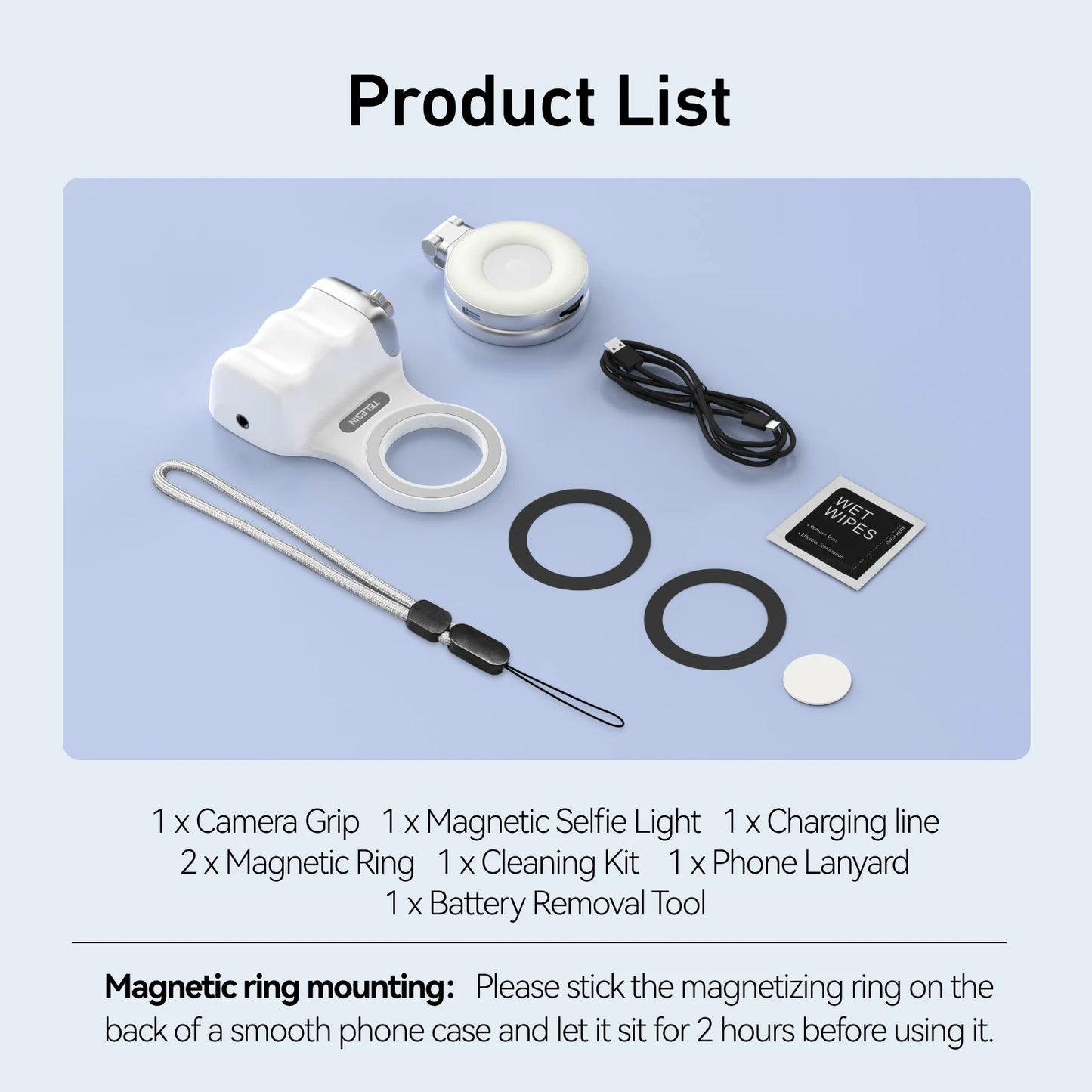 TELESIN  – Magnetic Camera Handle with Remote for iPhone & Android