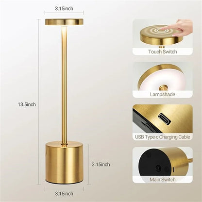VelaLuxe | Modern Touch Lamp | Stepless Dimming Bedside Light