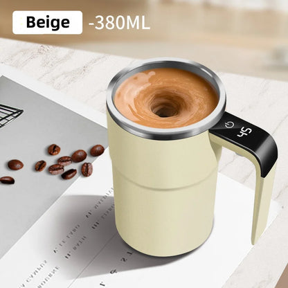 BrewMate™ Auto Magnetic Mixing Mug - 380ml Waterproof Coffee Cup | Food Safe & USB Rechargeable