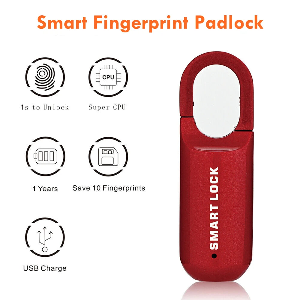SecureTouch Mini™ – Smart Fingerprint Padlock for Travel & Lockers