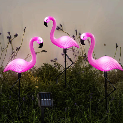 Luces solares de flamenco para jardín: decoración festiva para exteriores (1/3 unidades)