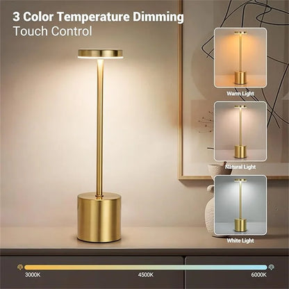 VelaLuxe | Modern Touch Lamp | Stepless Dimming Bedside Light