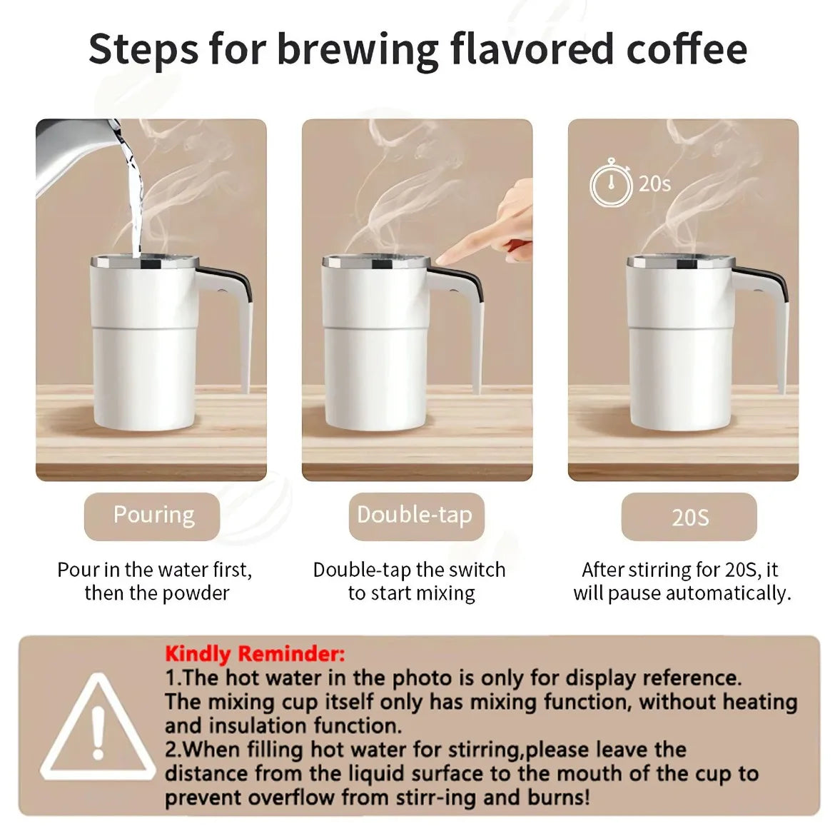 BrewMate™ Auto Magnetic Mixing Mug - 380ml Waterproof Coffee Cup | Food Safe & USB Rechargeable