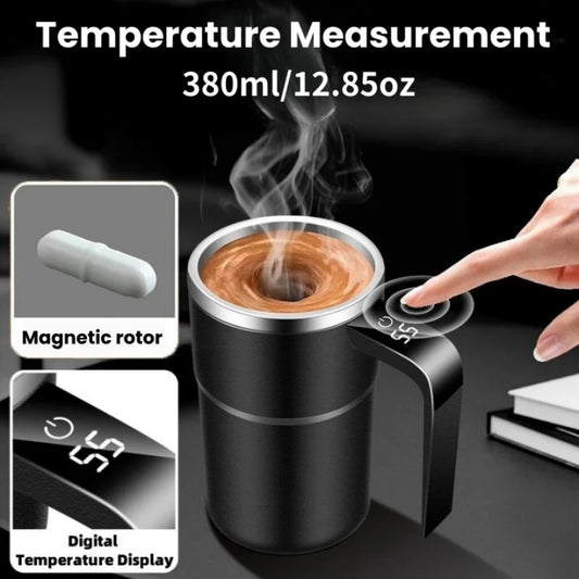 BrewMate™ Auto Magnetic Mixing Mug - 380ml Waterproof Coffee Cup | Food Safe & USB Rechargeable