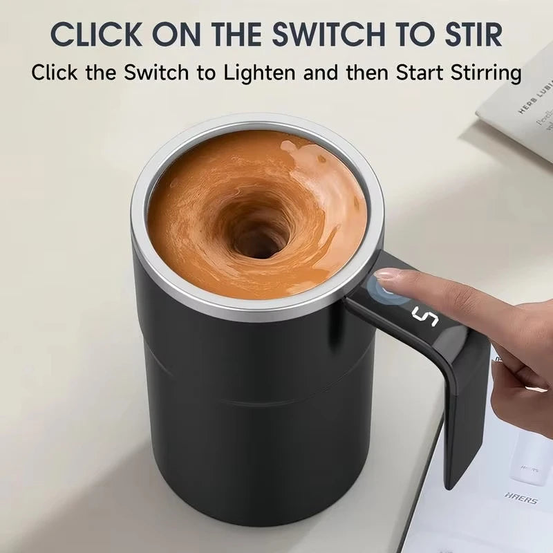 BrewMate™ Auto Magnetic Mixing Mug - 380ml Waterproof Coffee Cup | Food Safe & USB Rechargeable