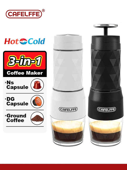 Cafelffe Hand Press Coffee Brewer 3-in-1 - Portable Espresso