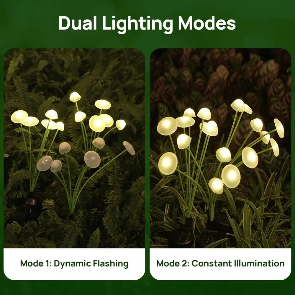 LumiShroom Solar LED Garden Lights - 6 LED Jellyfish-Inspired Outdoor Atmosphere Lamps