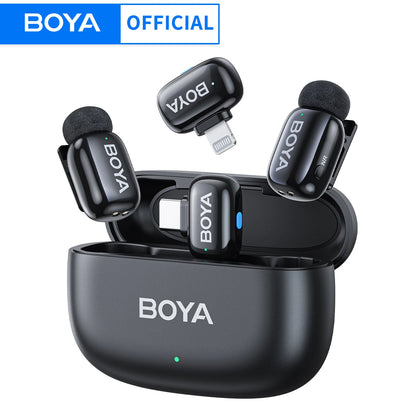 Mini micrófono de solapa inalámbrico BOYA para iOS y Android