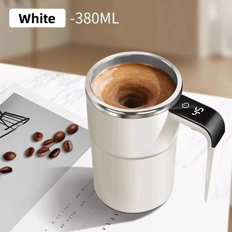 BrewMate™ Auto Magnetic Mixing Mug - 380ml Waterproof Coffee Cup | Food Safe & USB Rechargeable