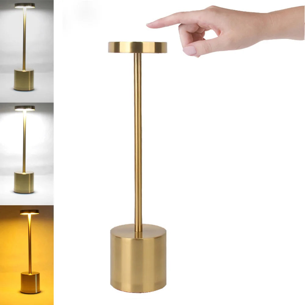 VelaLuxe | Modern Touch Lamp | Stepless Dimming Bedside Light